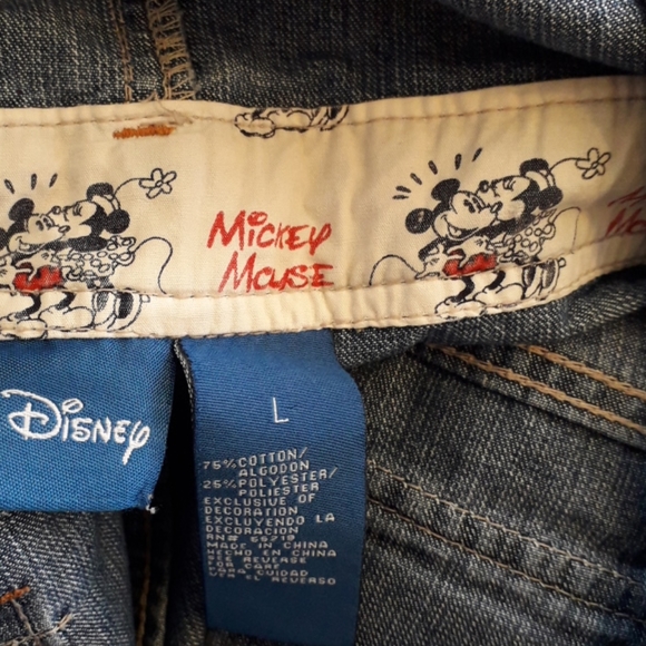 RARE Find! Disney Mickey Mouse Graphic Short Denim Overalls - Picture 10 of 11
